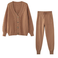 AnneliesSet | Comfortable 2-Piece Set for Women | Vest and Trousers-Brown-State of Style