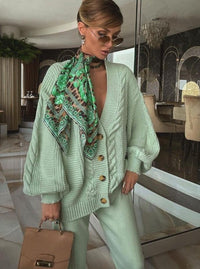 AnneliesSet | Comfortable 2-Piece Set for Women | Vest and Trousers-Light Green-State of Style