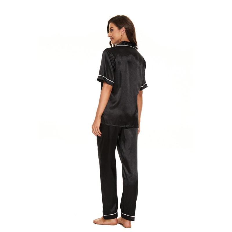 AnnemarijesPyjamas | Women’s Satin Pyjamas-Black-M-State of Style
