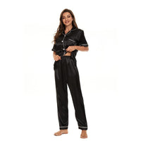 AnnemarijesPyjamas | Women’s Satin Pyjamas-Black-M-State of Style