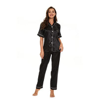 AnnemarijesPyjamas | Women’s Satin Pyjamas-Black-M-State of Style