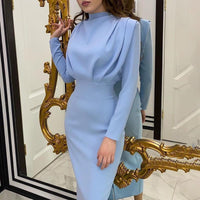 Annemarine Women's Elegant Dress-Blue-S-State of Style