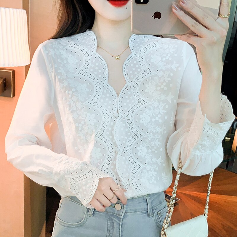 AnnesBlouse | Women's Blouse-White-S-State of Style