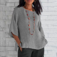 Annette Linen Top | Effortlessly Stylish and Comfortable-Grey-S-State of Style