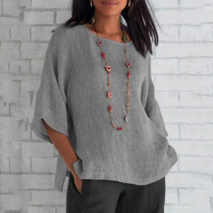 Annette Linen Top | Effortlessly Stylish and Comfortable-Grey-S-State of Style