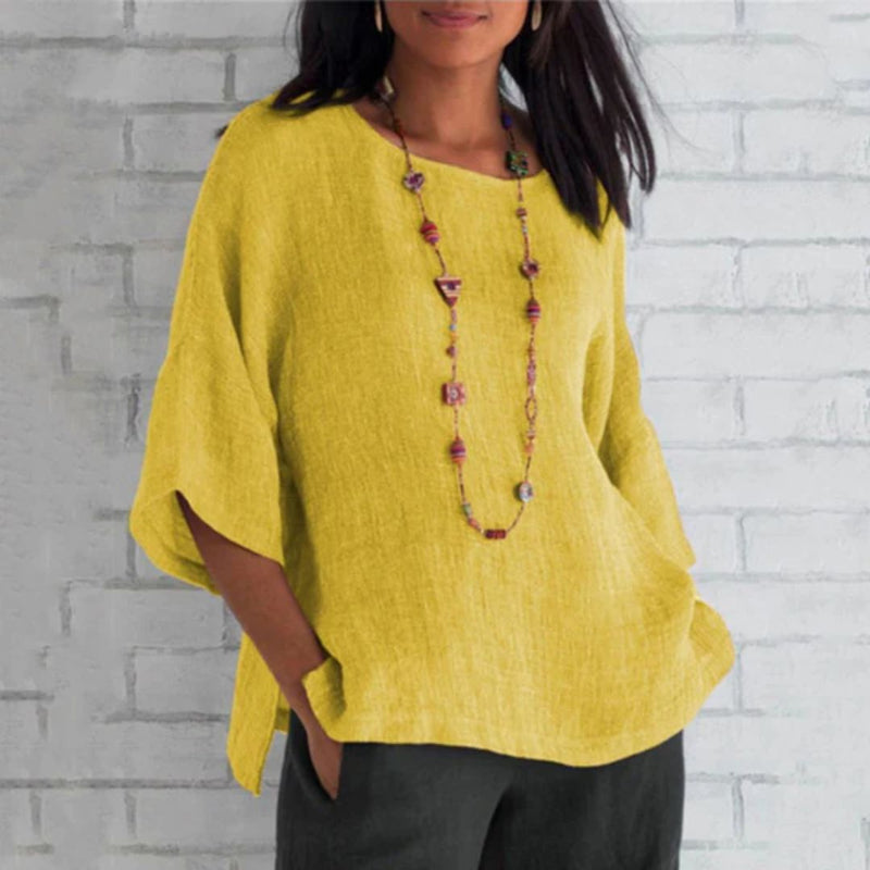 Annette Linen Top | Effortlessly Stylish and Comfortable-Yellow-S-State of Style
