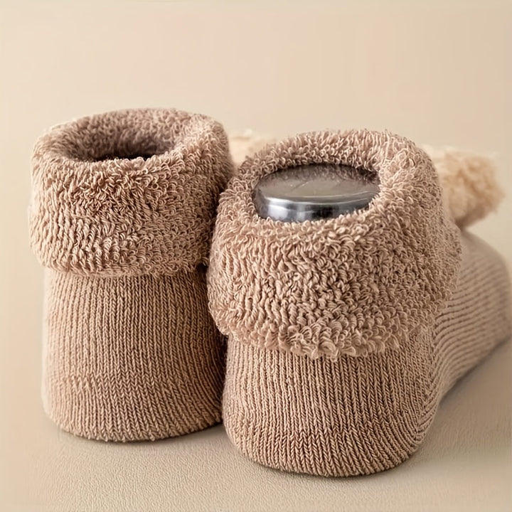 Anti-slip baby socks - Mila | With cute bear design-Beige Beer-S/0-1 Year-State of Style