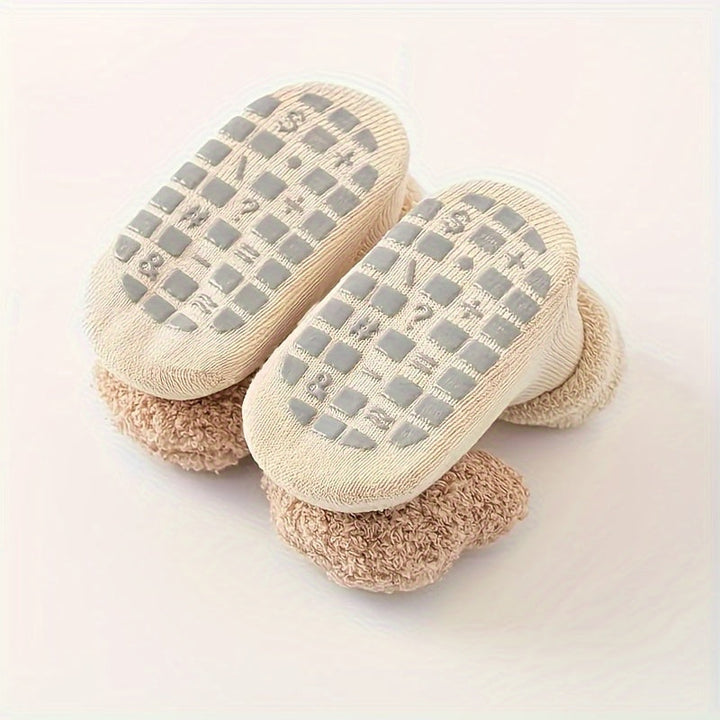 Anti-slip baby socks - Mila | With cute bear design-Beige Beer-S/0-1 Year-State of Style