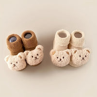 Anti-slip baby socks - Mila | With cute bear design-Beige Beer-S/0-1 Year-State of Style