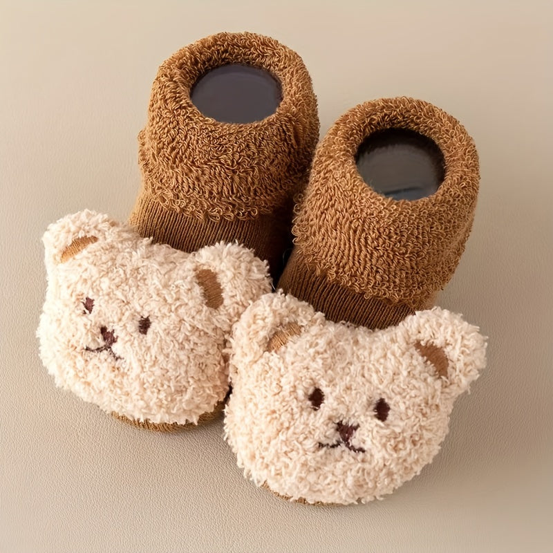 Anti-slip baby socks - Mila | With cute bear design-Beige Beer-S/0-1 Year-State of Style