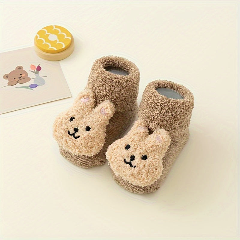 Anti-slip baby socks - Mila | With cute bear design-Beige Beer-S/0-1 Year-State of Style