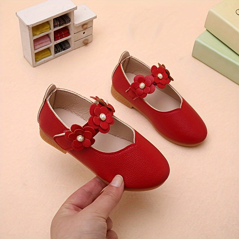 Anti-slip shoes Liv - with Soft Sole for Girls-Red-5-State of Style