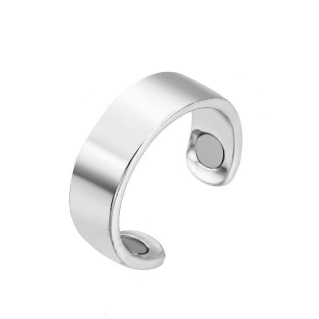 Anti-Snore Ring with Magnetic Therapy – StopSnore-Matte Silver-State of Style