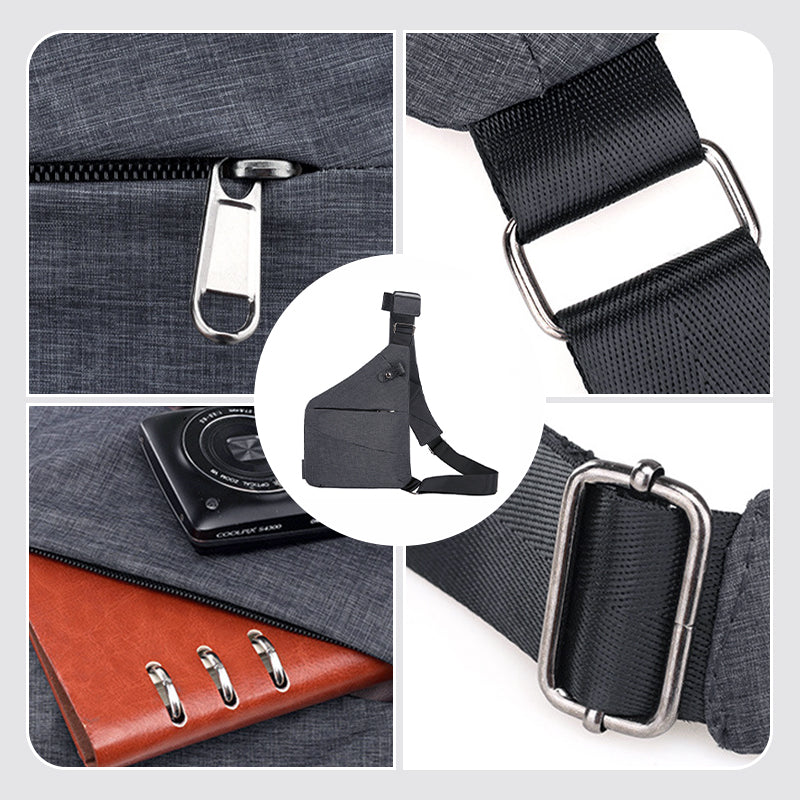 Anti-Theft Shoulder Bag - TravelSafe-Right-handed-Grey-State of Style