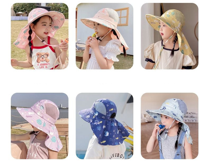ANTI-UV KIDS SUN HAT WITH WHISTLE - SUMMER BUCKET HAT FOR BOYS AND GIRLS-Olive green-State of Style