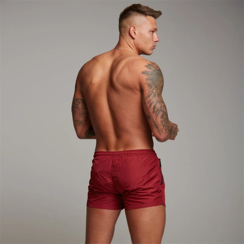 Aqua Fast-Dry Swim Shorts | Stretch Swim Shorts-Burgundy-M-State of Style