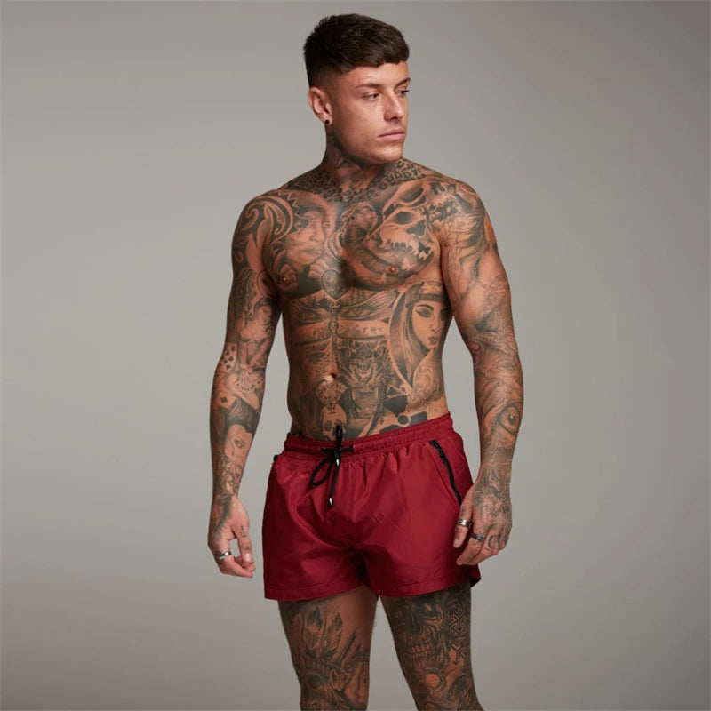 Aqua Fast-Dry Swim Shorts | Stretch Swim Shorts-Burgundy-M-State of Style