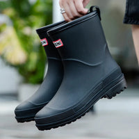AquaStride 2.0 | Stylish Mid-Calf Waterproof Rain Boots for Women-Black-5-State of Style