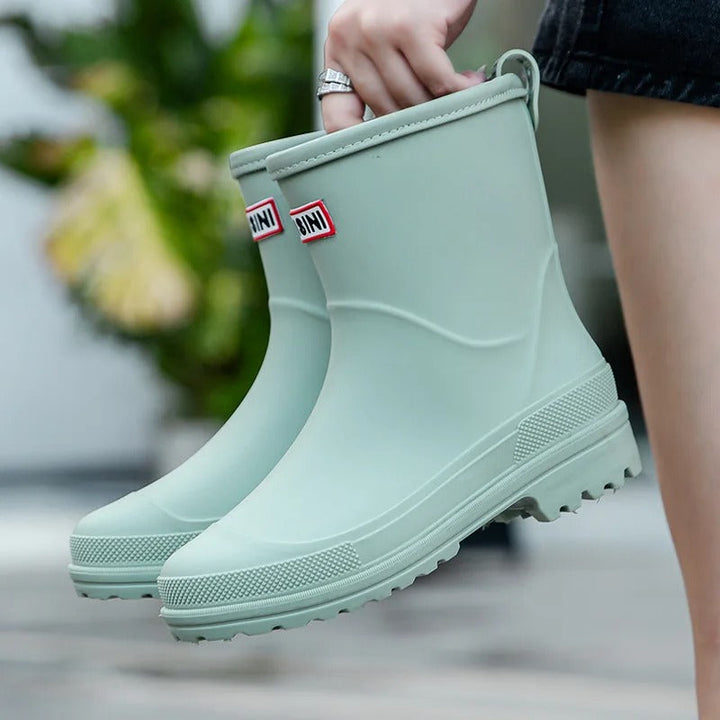 AquaStride 2.0 | Stylish Mid-Calf Waterproof Rain Boots for Women-Green-5-State of Style