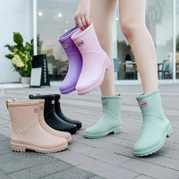 AquaStride 2.0 | Stylish Mid-Calf Waterproof Rain Boots for Women-Purple-5-State of Style