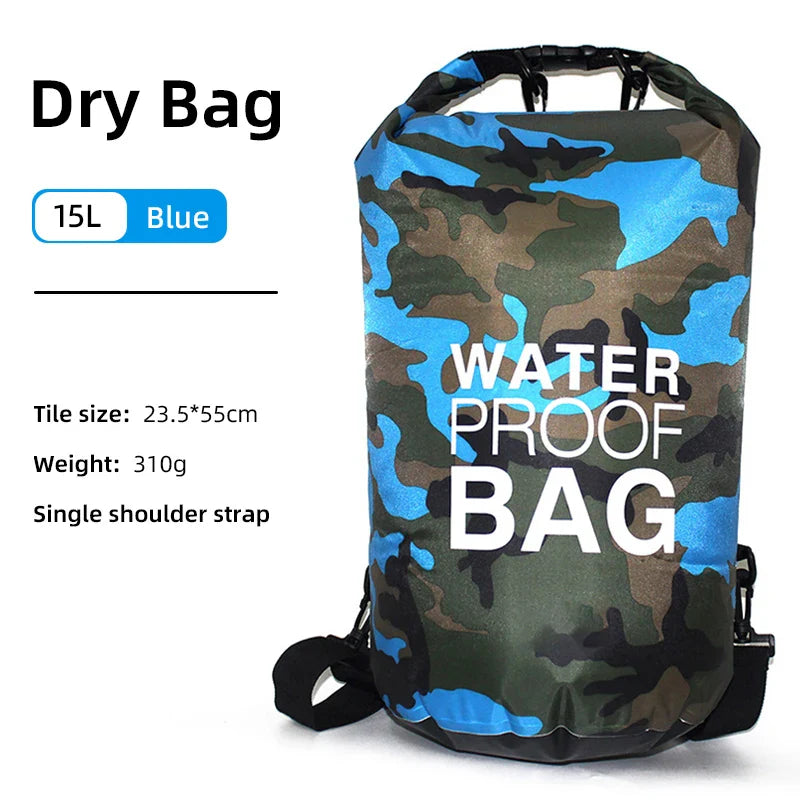 AquaVault Waterproof Backpack with Wet/Dry Separation-15L-Blue-State of Style