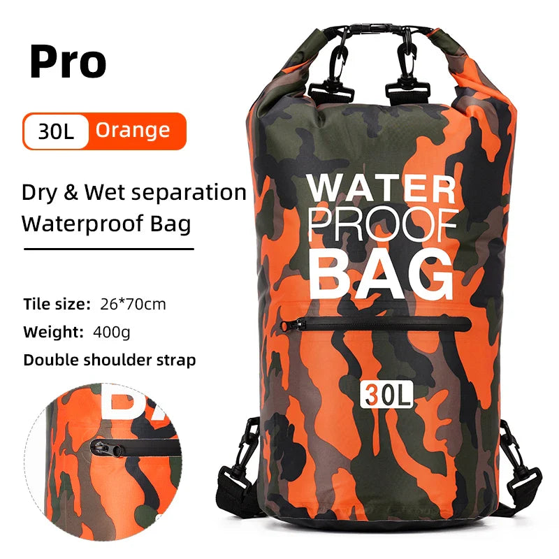AquaVault Waterproof Backpack with Wet/Dry Separation-15L-Orange Pro-State of Style
