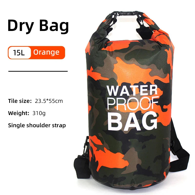 AquaVault Waterproof Backpack with Wet/Dry Separation-15L-Orange-State of Style