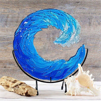 AquaWave Glass Sculpture-Small: 23.5 cm-State of Style