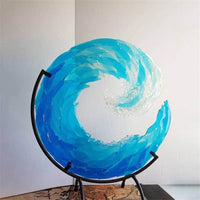 AquaWave Glass Sculpture-Small: 23.5 cm-State of Style