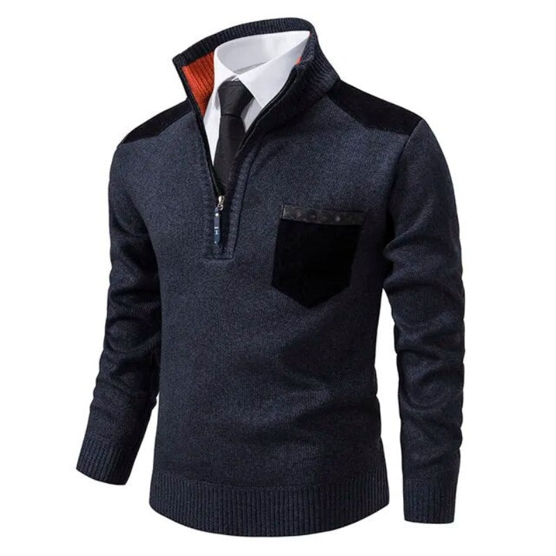 Archer Cashmere Men's Pullover-Navy-M-State of Style