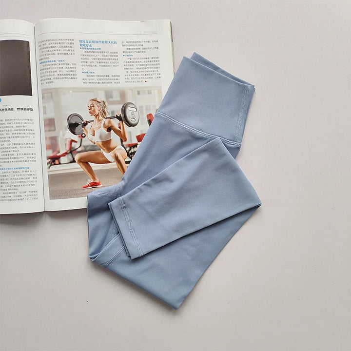 Aria High-Waist Hip-Lifting Yoga Leggings-Blue-S-State of Style