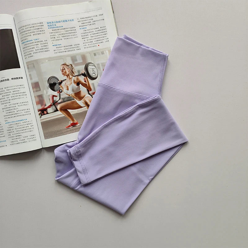 Aria High-Waist Hip-Lifting Yoga Leggings-Purple-S-State of Style