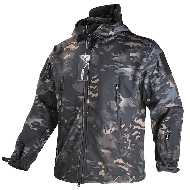 Army Jacket | Wind and Waterproof Autumn Jacket-Black CP Camouflage-S-State of Style