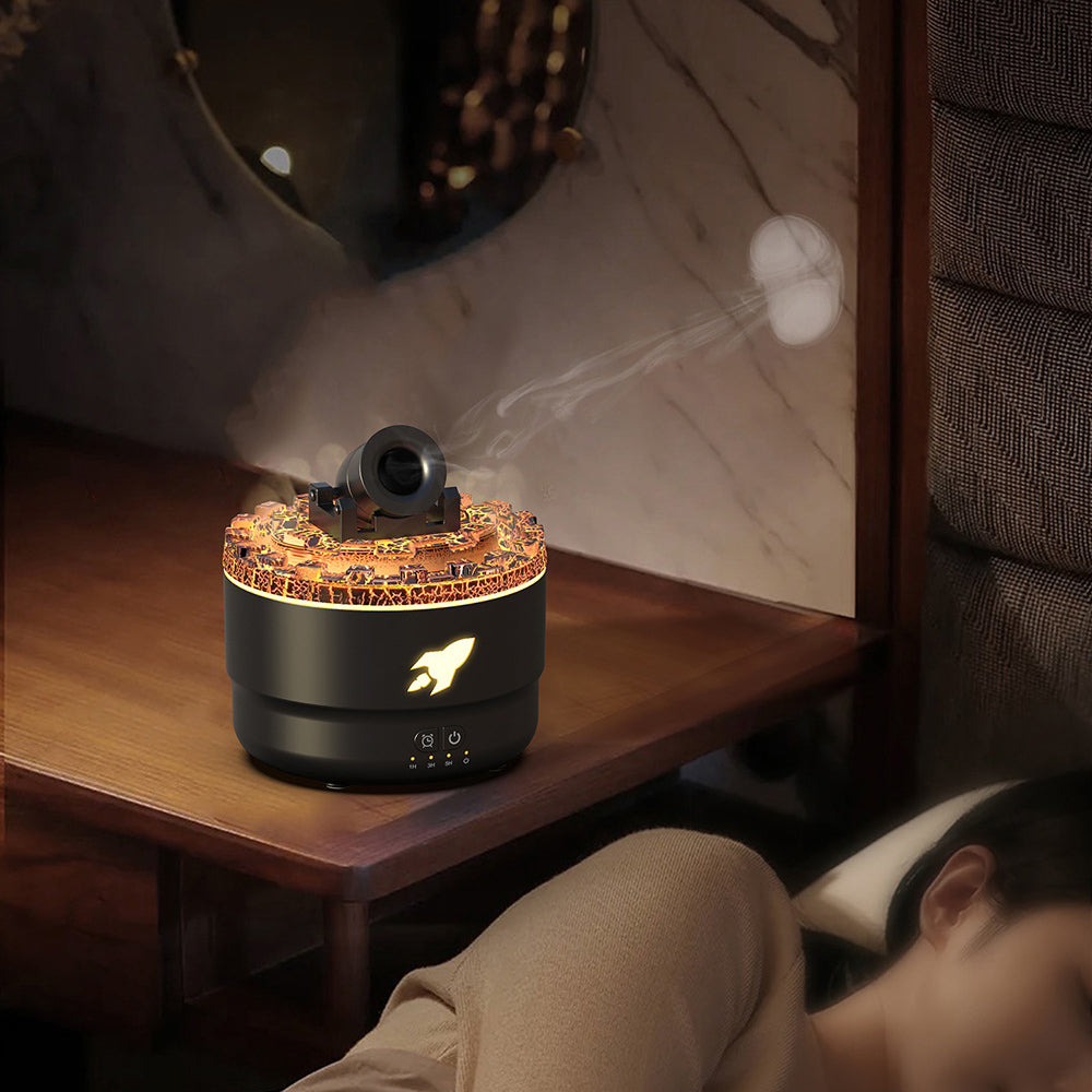 Aroma Diffuser and Humidifier with Night Lamp - LavaGlow-Black-State of Style