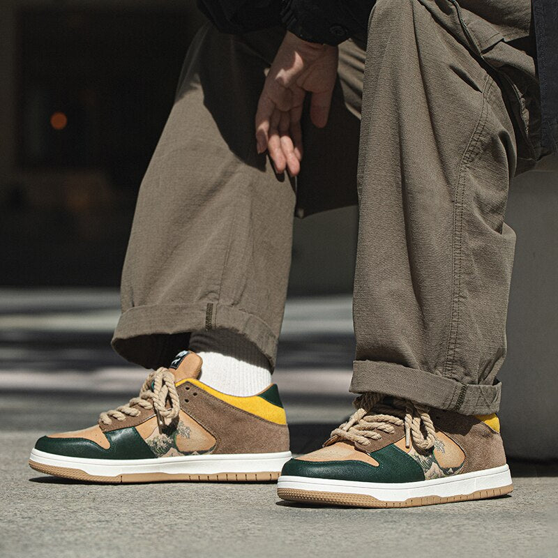Artistic ladies and gentlemen's platform sneakers with wave design – Daiki-3-State of Style