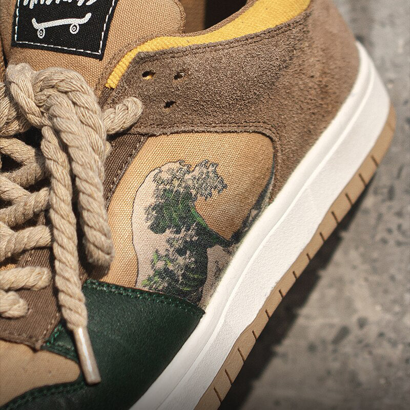 Artistic ladies and gentlemen's platform sneakers with wave design – Daiki-3-State of Style