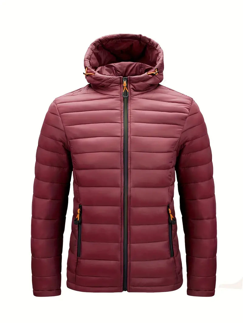 Arwen Women's Winter Puffer Jacket with Hood-Red-S-State of Style