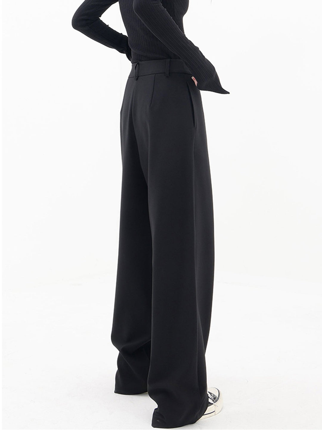 Asymmetric Comfort Pants - Livia-Black-S (36)-State of Style