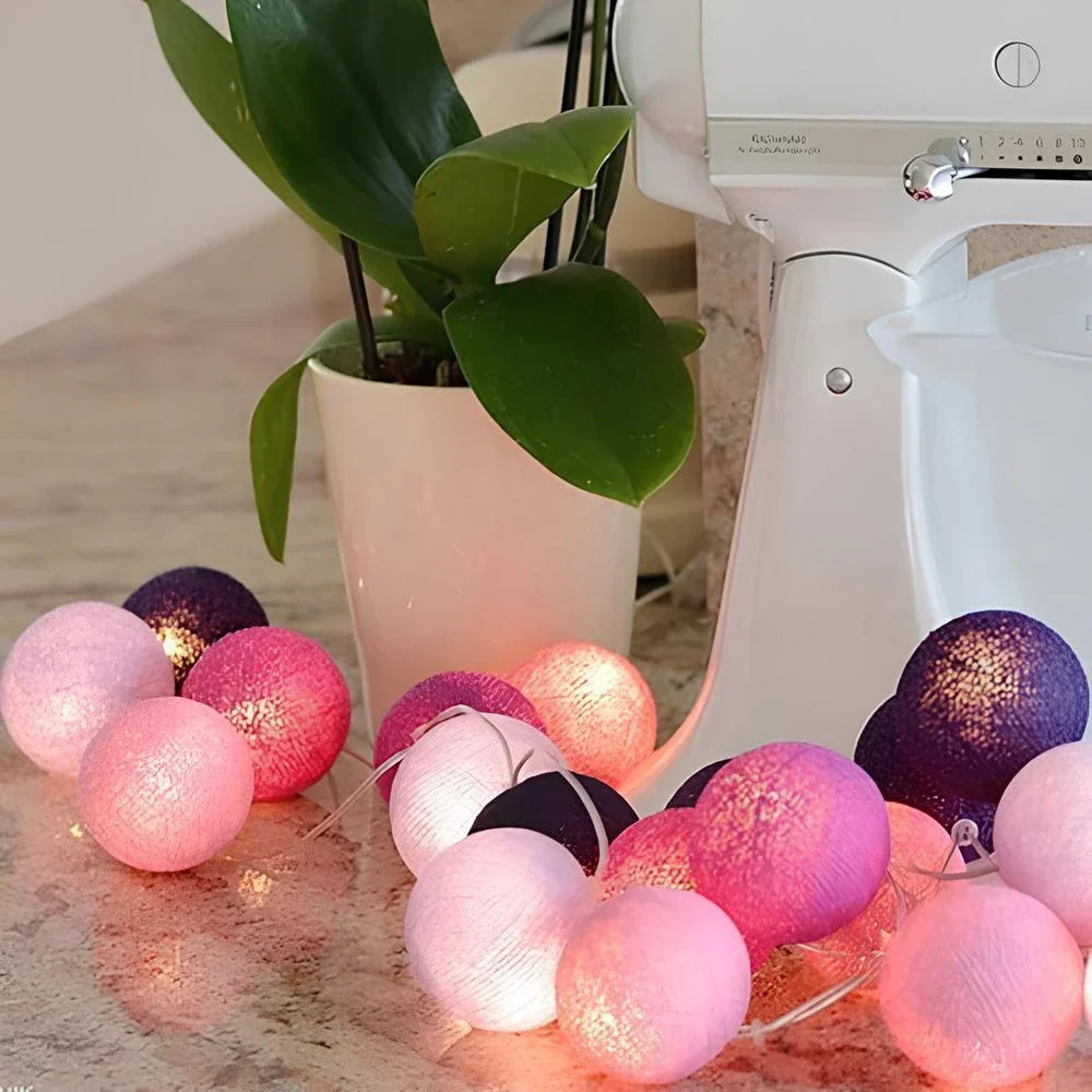 Atmospheric Ball String Lights - LumaBreeze-Lavender-150 cm-USB-State of Style