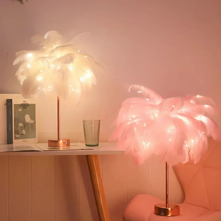 Atmospheric Veer Palm Tree Lamp - LumaPalm-White-Rose Gold-State of Style