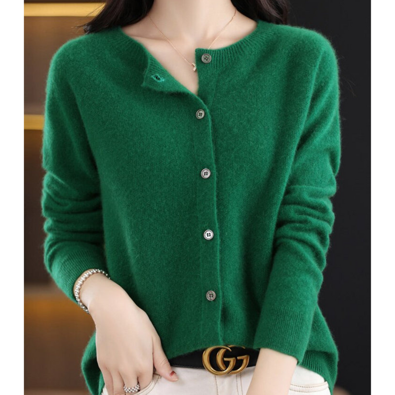 Aurora Luxe Women's Cardigan-Dark Green-S-State of Style