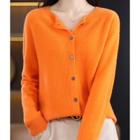 Aurora Luxe Women's Cardigan-Orange-S-State of Style