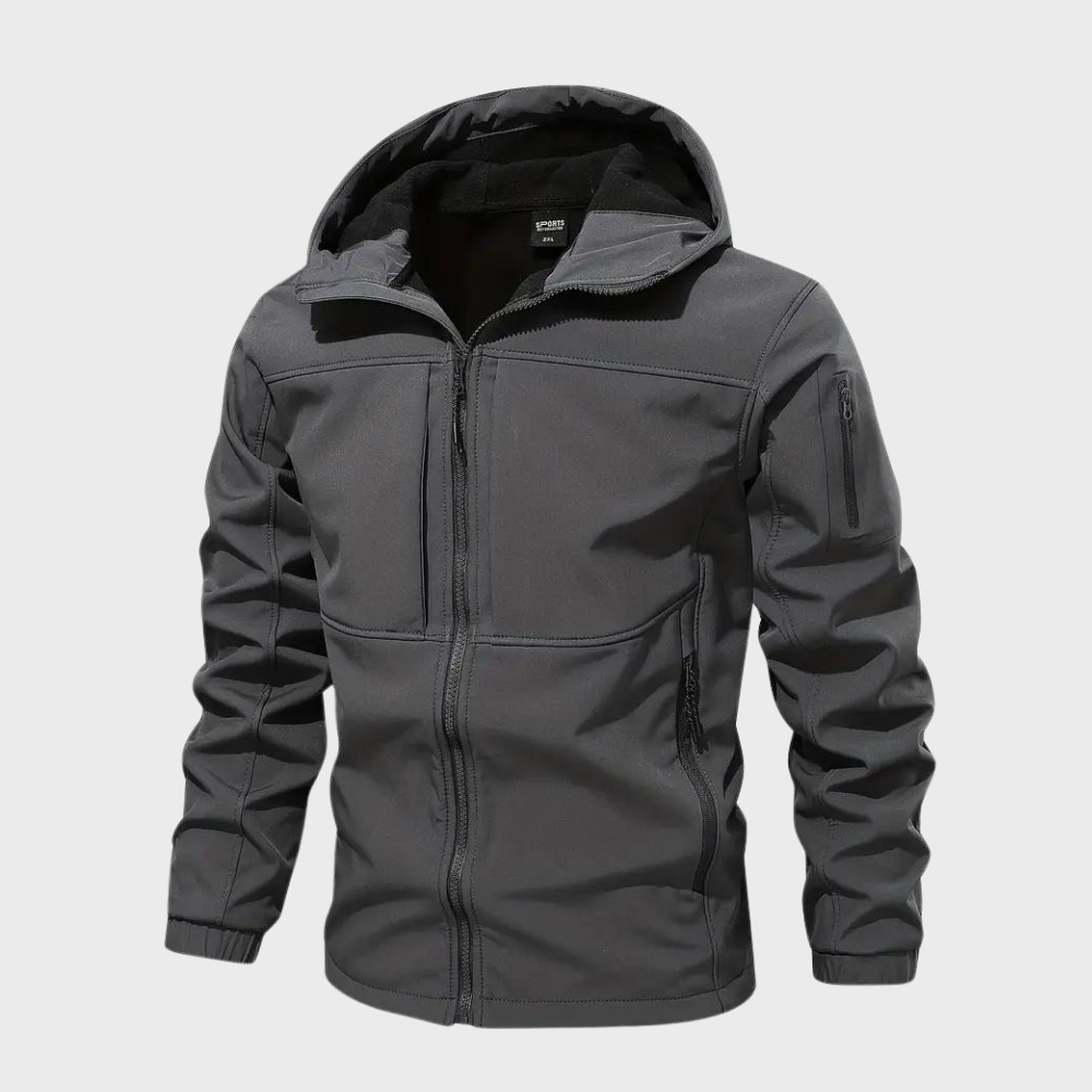 Axel Casual Hooded Jacket for Men-Grey-S-State of Style