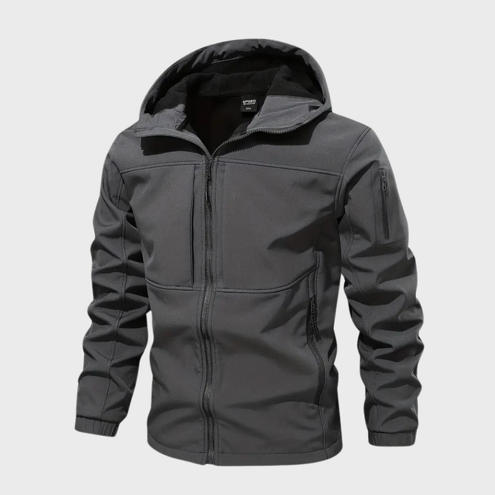 Axel Casual Hooded Jacket for Men-Grey-S-State of Style