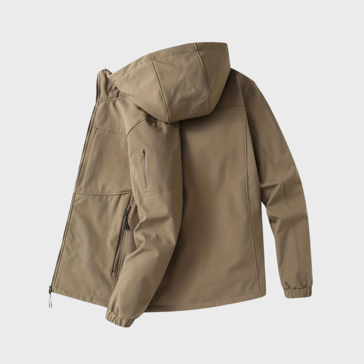 Axel Casual Hooded Jacket for Men-Khaki-XS-State of Style