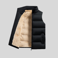 Azana | Sleeveless Puffer Jacket with Zip & Faux Fur Lining-M-Black-State of Style
