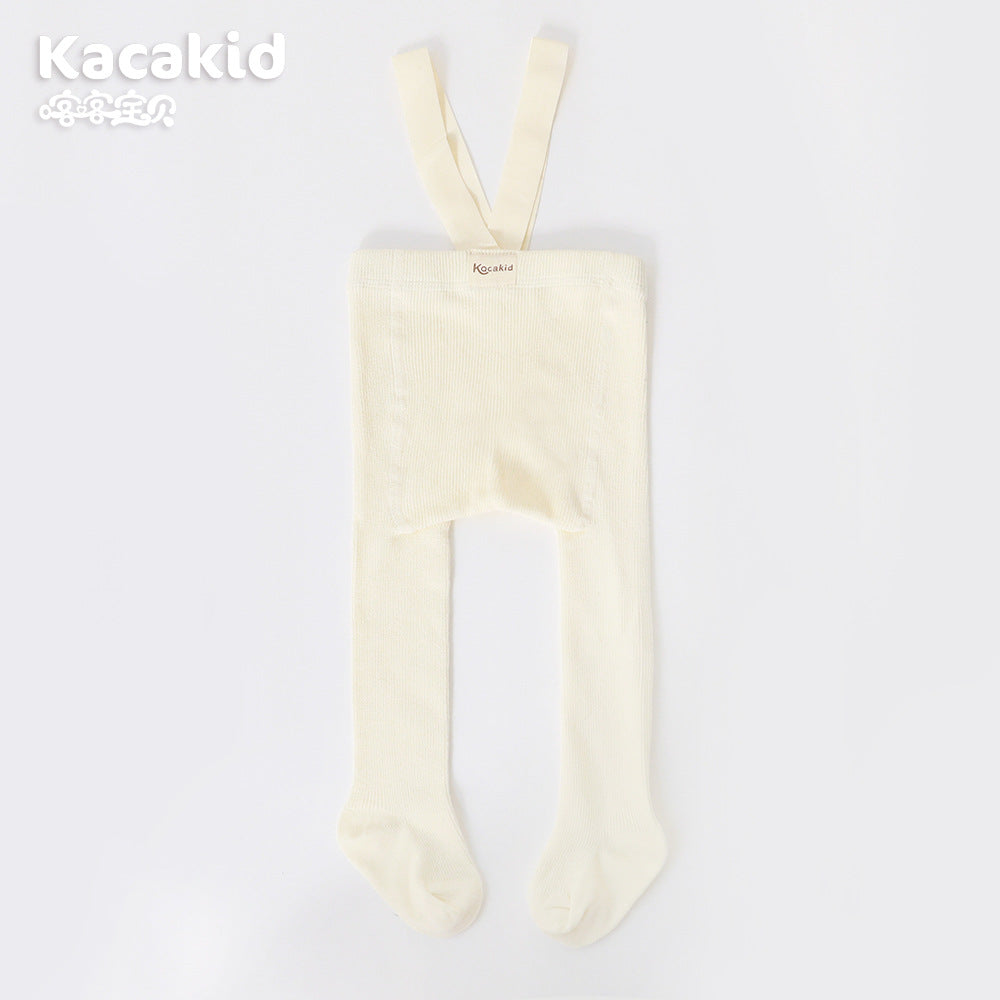 Baby Girls' and Boys' Knitted Trousers with High Waist-Beige-0-12 months-State of Style