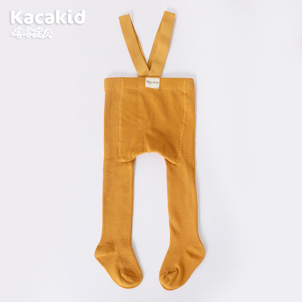 Baby Girls' and Boys' Knitted Trousers with High Waist-Orange-0-12 months-State of Style