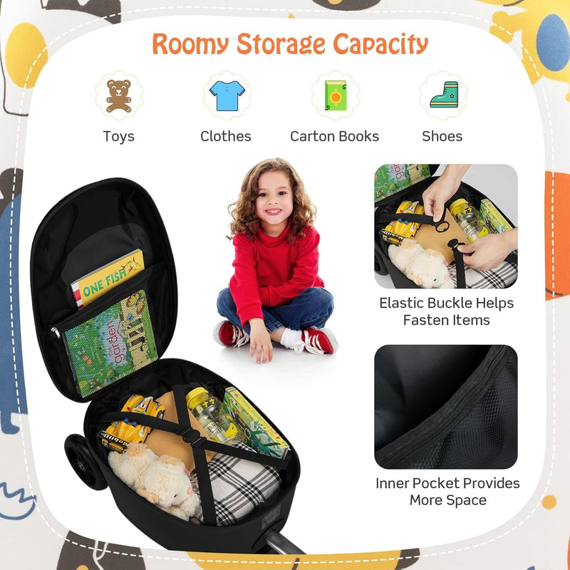 Children’s 2-in-1 Ride-On Scooter Suitcase with LED Wheels