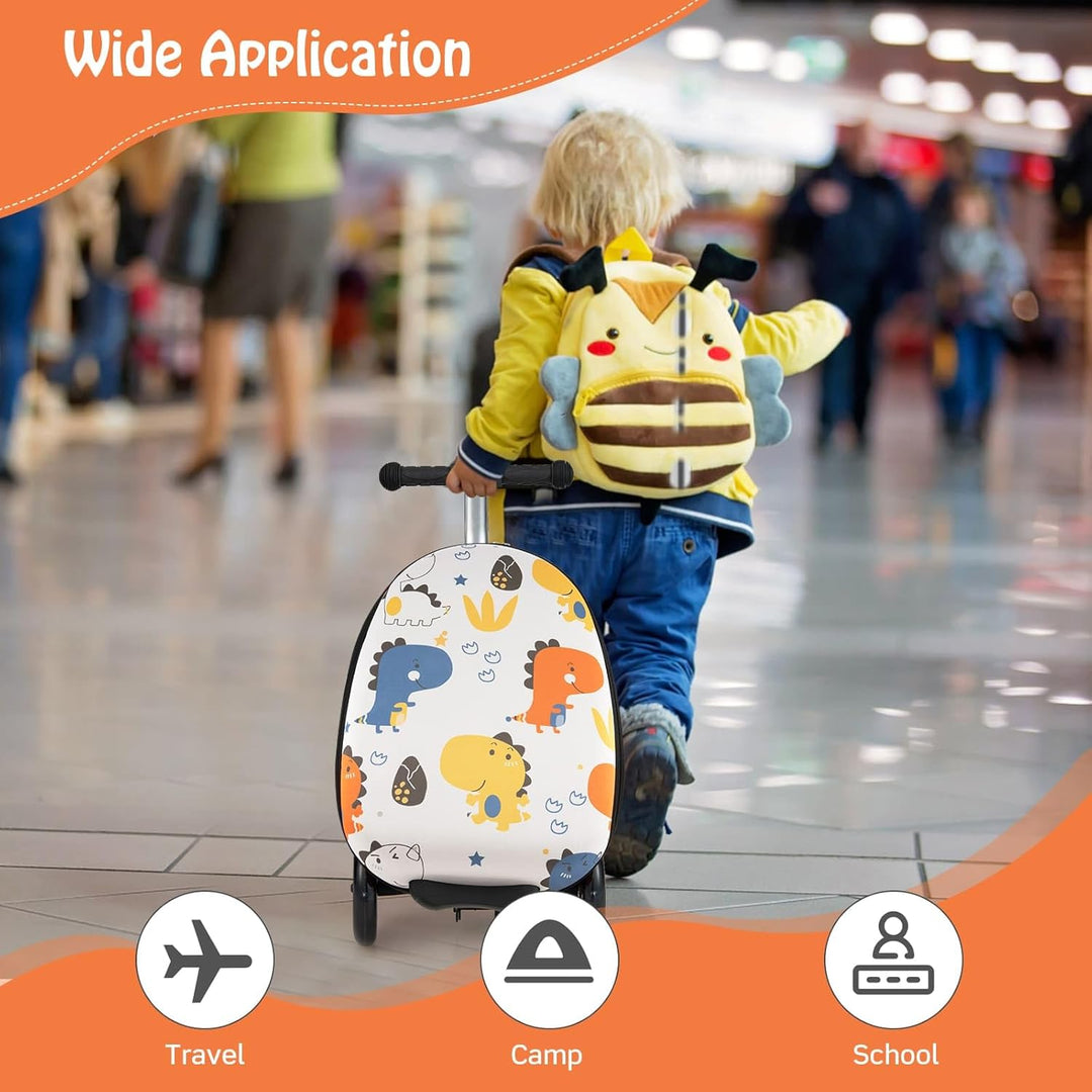 Children’s 2-in-1 Ride-On Scooter Suitcase with LED Wheels